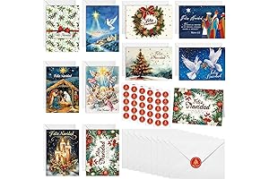 100 Pack Hispanic Christmas Cards Bulk Set: Celebrate the joy of Christmas...