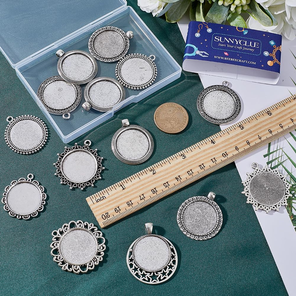 10/50/100pcs 50mm vassoio pendente rotondo Cabochon impostazione castone ciondolo spazi vuoti gioielli fai da te fare accessori impostazioni cammeo vuoto  36