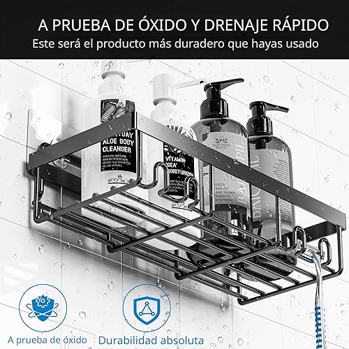 Miniatura 4 de Moforoco Estante organizador adhesivo para regadera, 5 unidades, organizador de almacenamiento de baño, decoración del hogar y la cocina dentro de