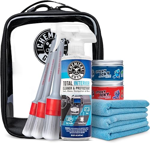 Chemical Guys, 10-Piece Interior Cleaning Kit, Cleaner, Brushes, Gel & Bag