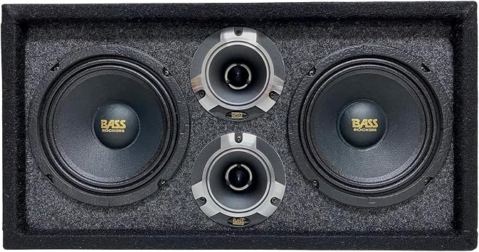 Bass Rockers 6.5" Loaded Chuchera Box with 6.5" Outdoor Home & Speakers & Tweeters 800W - Best for Car UTV, ATV, Camper, DJ, Pro Audio Use