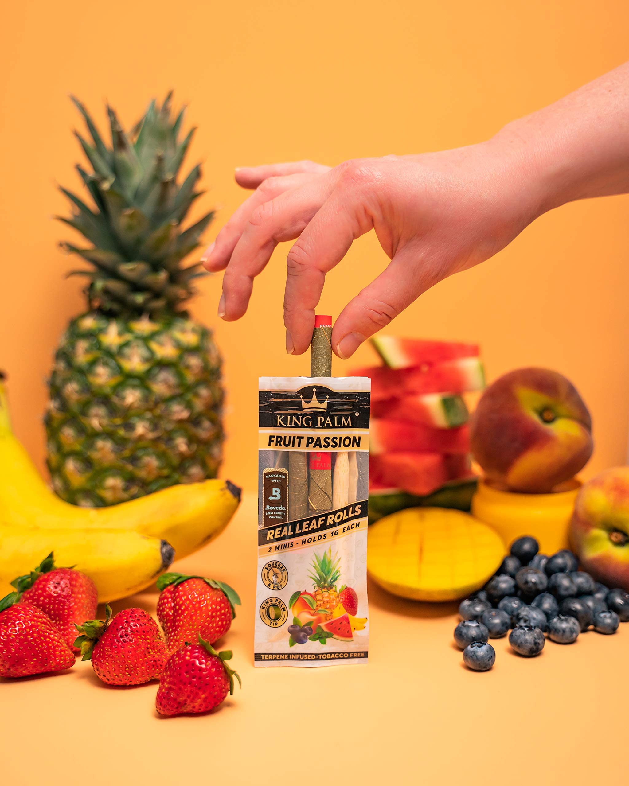 King Palm Flavors Mini Size Cones 20 Pack, Display Terpene Infused