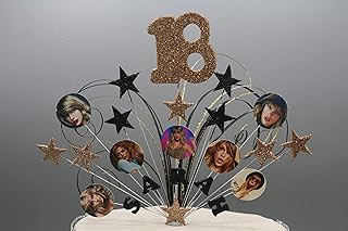 Taylor Stars on wires Glitter or Non Glitter Cake Spray Explosion Cake Topper Decoration personalised 7th 8th 9th 10th 11th 12th 13th 14th 15th 16th 18th 21st any age any colours 001