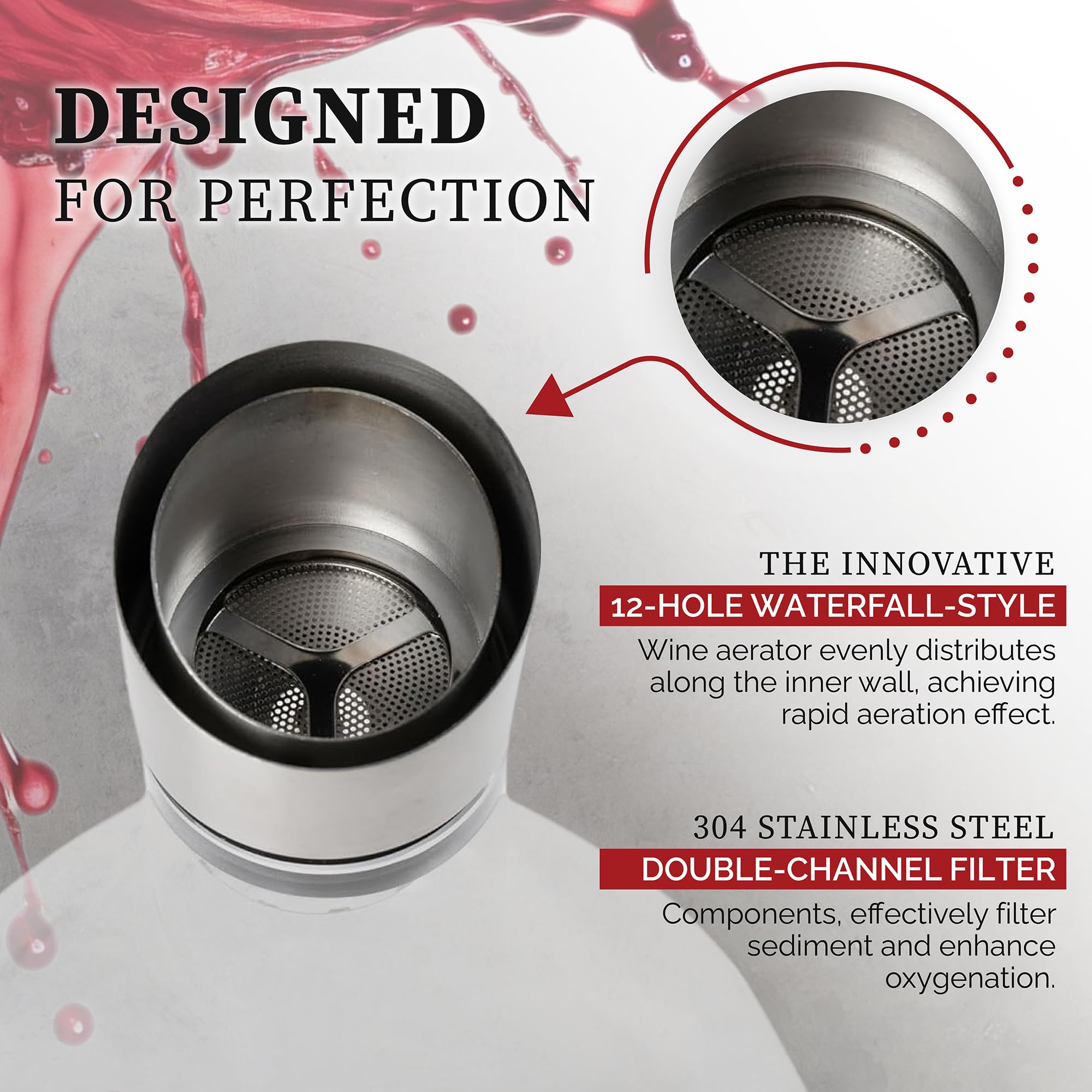Levare Decantador de vidrio con tapón - Elegancia y durabilidad atemporales - Diseño ergonómico para una aireación ideal de 750 ml. Logotipo grabado para un atractivo estético. (transparente)