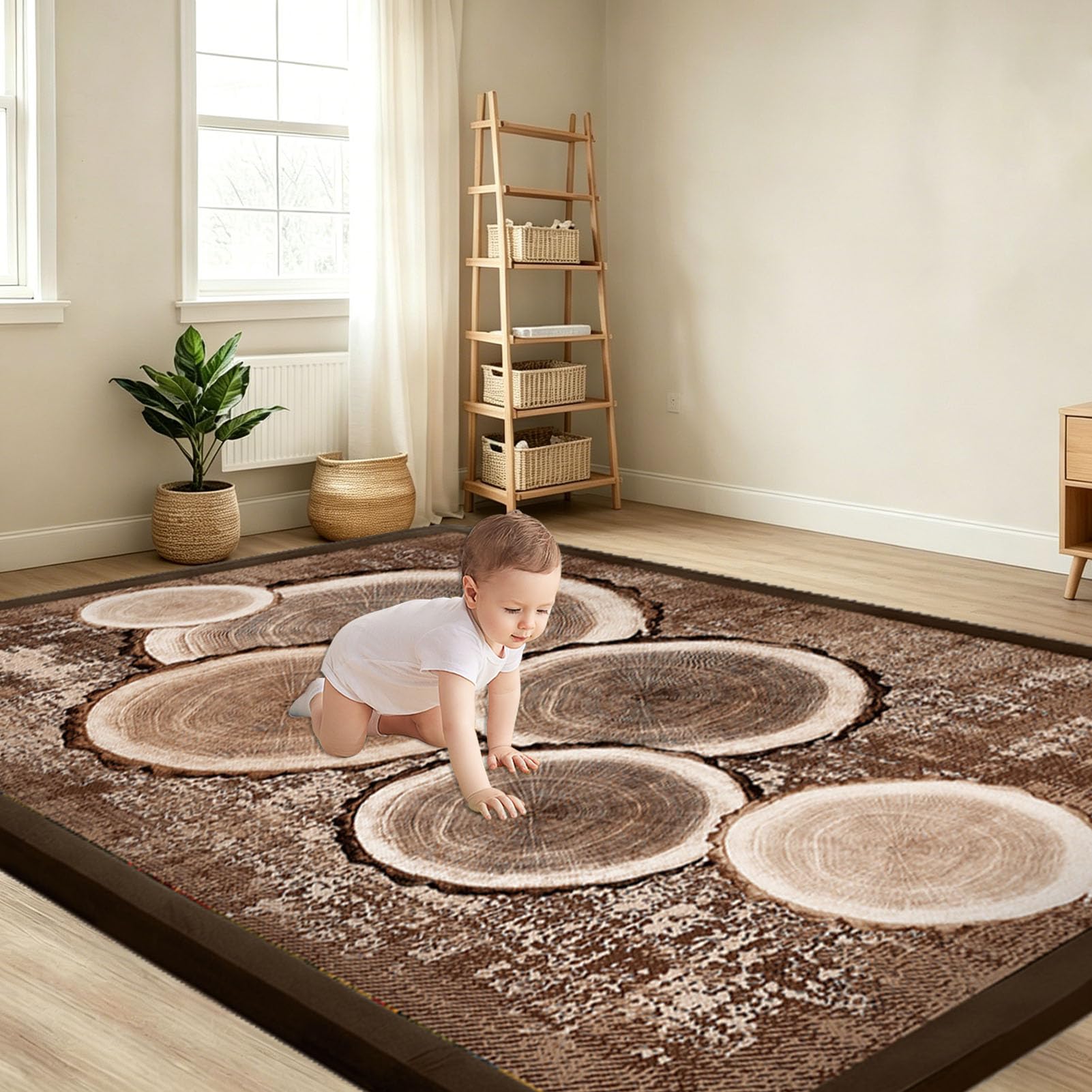 2cm Alfombra Bebe Acolchada 120 x 180 cm Antideslizante, Tapete Bebes con Superficie de Franela, Tapete Actividades de Interior, Alfombras Juegos Bebes Fáciles de Limpiar