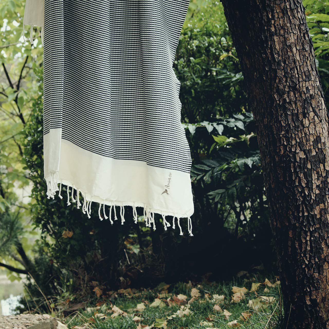 Toalla de Playa XL Venecia - Blanca y Negra - Toalla 100% algodón - Toalla de Playa Grande - Tamaño :180 x 195 cm - Incluye Bolsa de Viaje - Secado rápido - Toalla de Playa fouta Doble