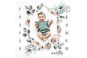 Baby Monthly Milestone Blanket for Baby Girl Floral, Capture Every Precious Moment