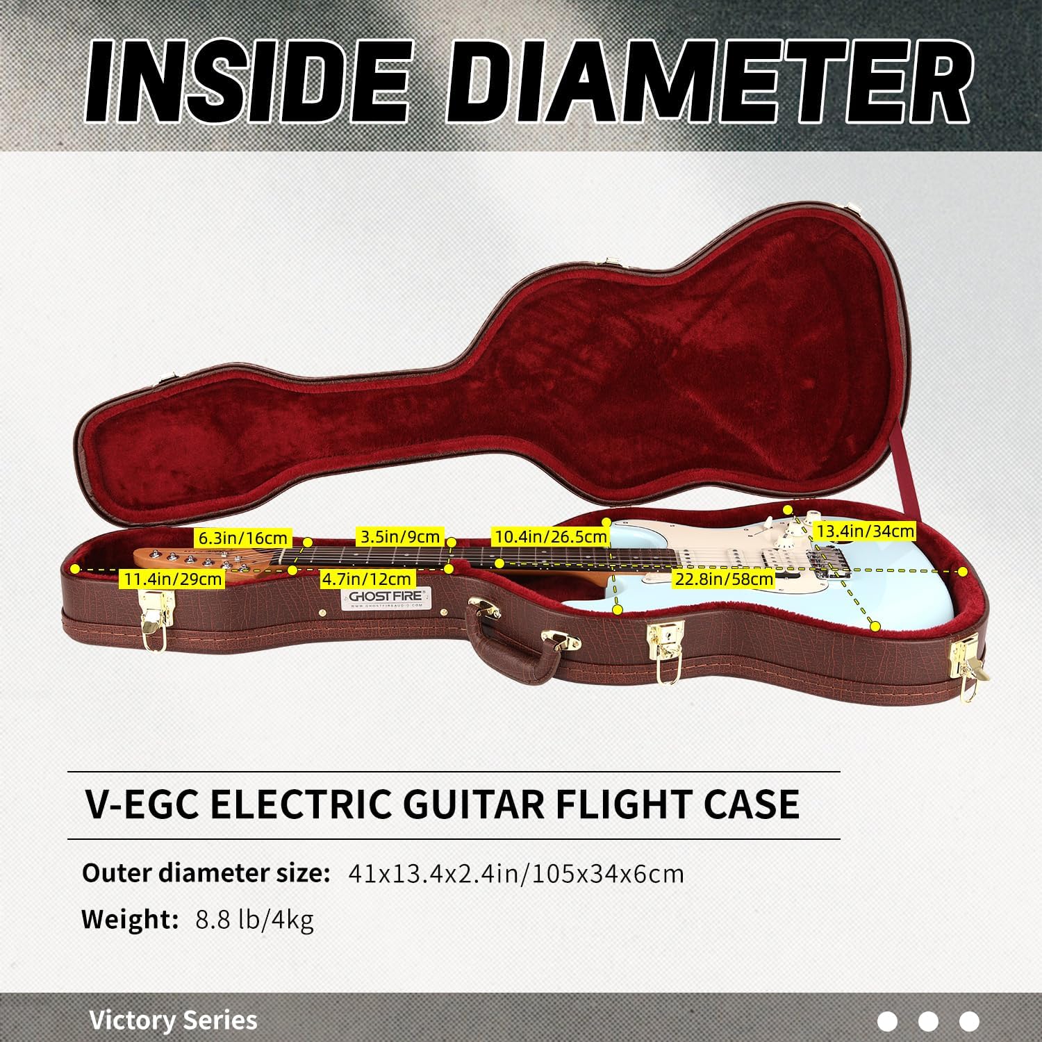 GHOSTFIRE Hard-Shell Cases Electric Guitars Case Super thick fit ST (V-EGC)