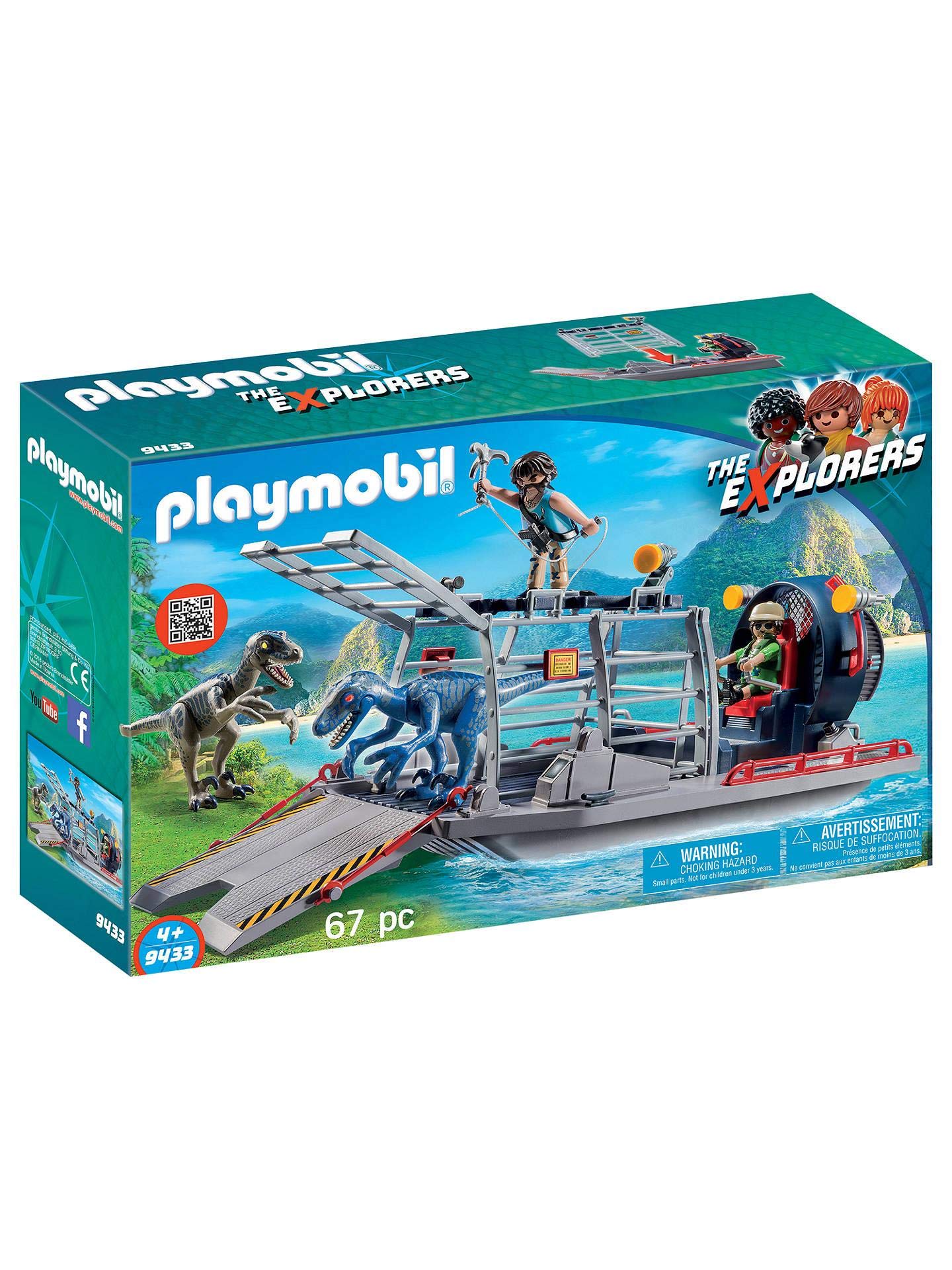 PLAYMOBILTHE EXPLORERS - 9433 Enemy Airboat With Raptor