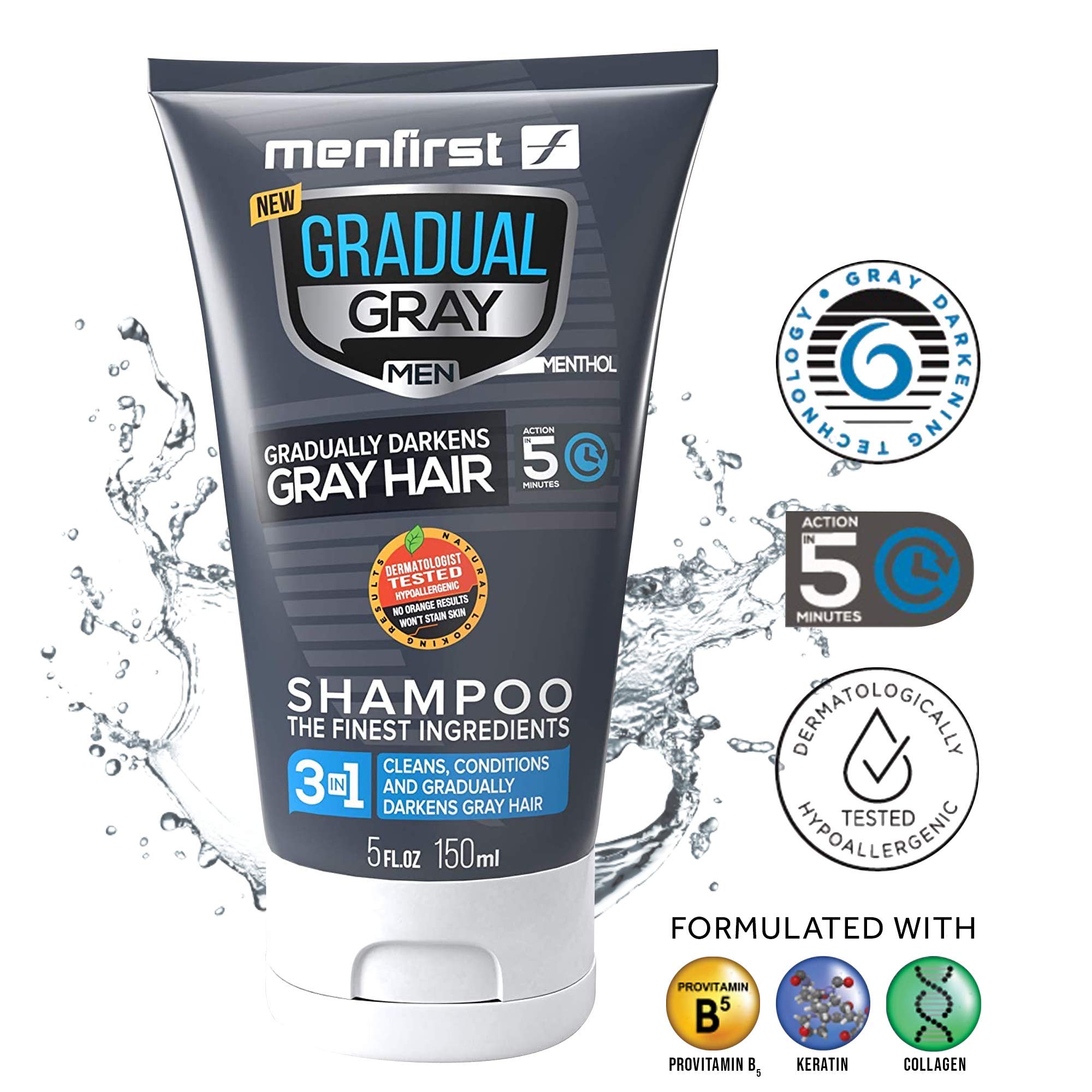 MENFIRST Gradual Gray 3in1 Grey Hair Reducing Shampoo and Conditioner