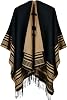 KirGiabo Women's Plaid Sweater Poncho Cape Coat Open Front Blanket Shawls and Wraps