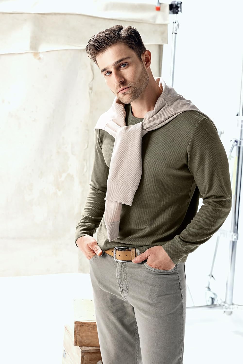 Brix Mens' Waffle Shirts Long - Sleeve Regular - Fit Thermal Shirts. - Image 3