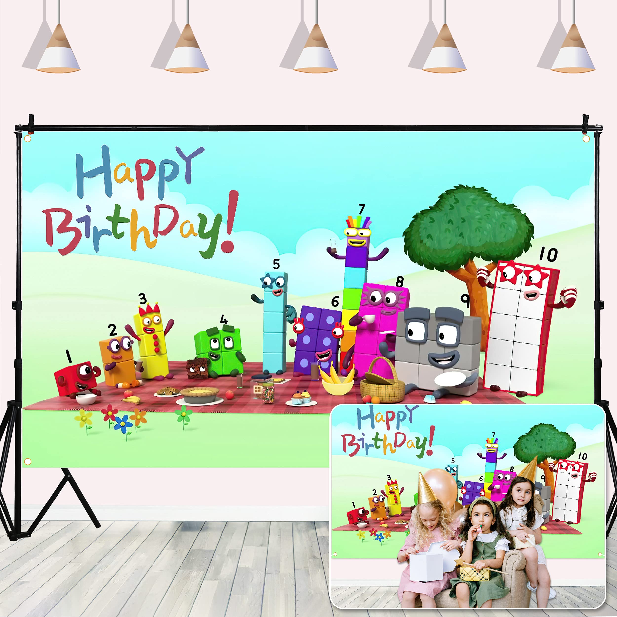 Buy Numberblocks Backdrop Birthday Party Decoration 5x3ft