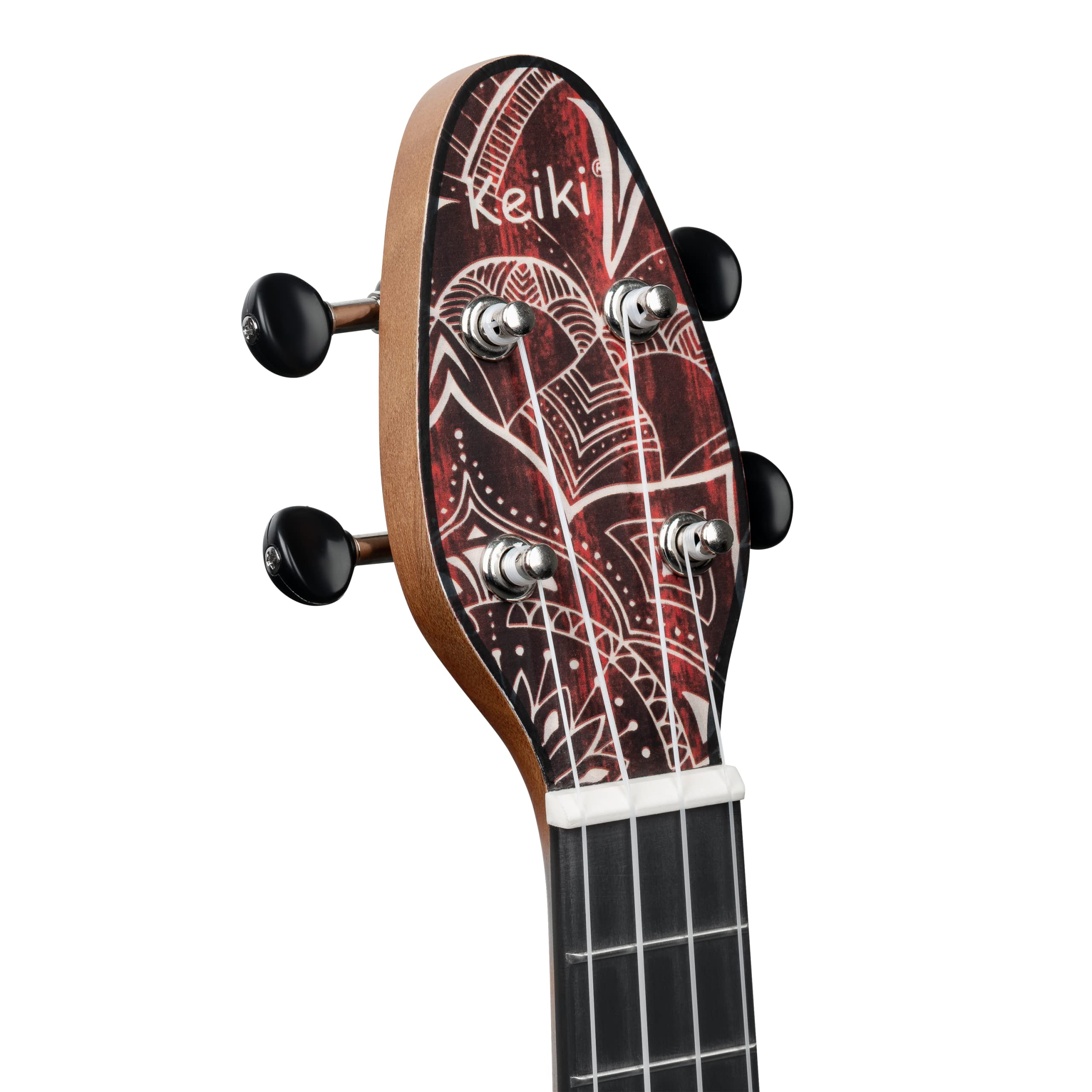 Ortega Guitars Ukulele Soprano Super Scale Acustico – Keiki K2 Series – Accessori Inclusi – Agathis / ABS, Red Kaleidoscope (K2SS-RKC)
