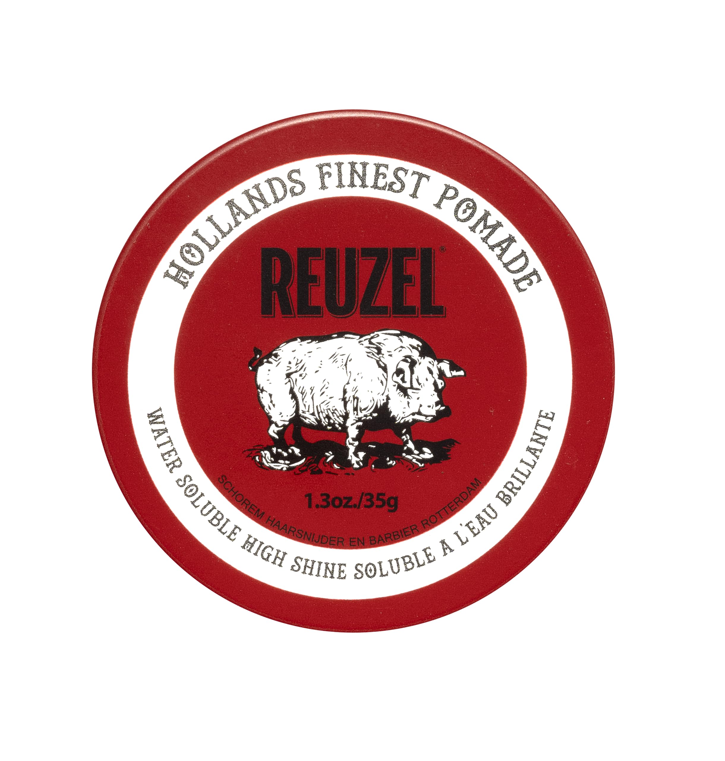 Reuzel Red Pomade Medium Hold High Shine Pomade for Men Water Soluble Pomade For A Flexible High Shine Look 1.3oz/35g