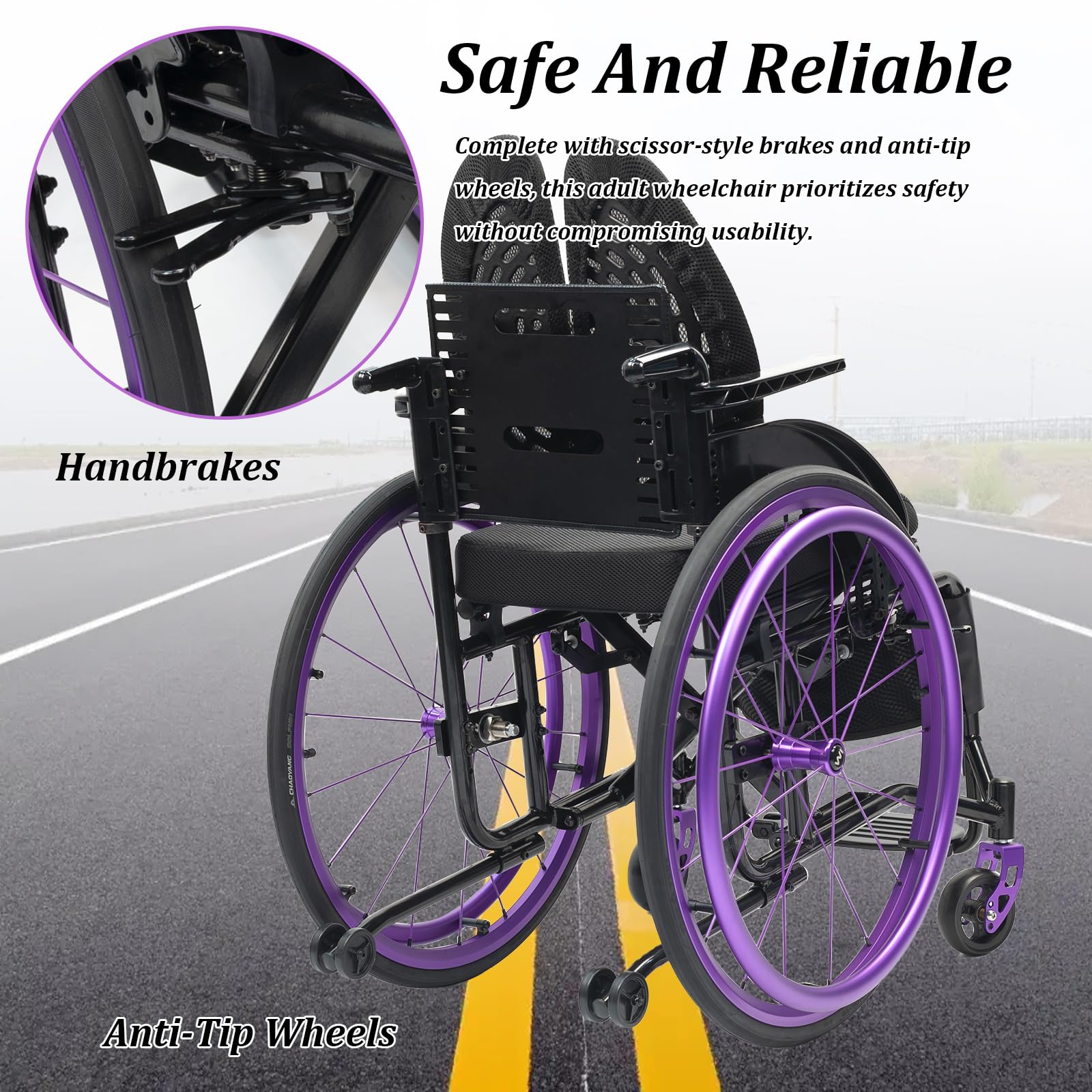 Samobieżny wózek inwalidzki, wąski, ultralekki, aluminiowy, transportowy wózek inwalidzki do mieszkania i w podróży (40 cm, czerwony)