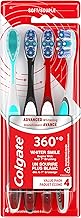 Colgate 360 Advanced Whitening Soft Toothbrush Pack, 4 Adult Soft Toothbrushes with Cheek and Tongue Cleaner, Helps Clean Your Teeth, Tongue, Cheeks, and Gums, 4 Pack