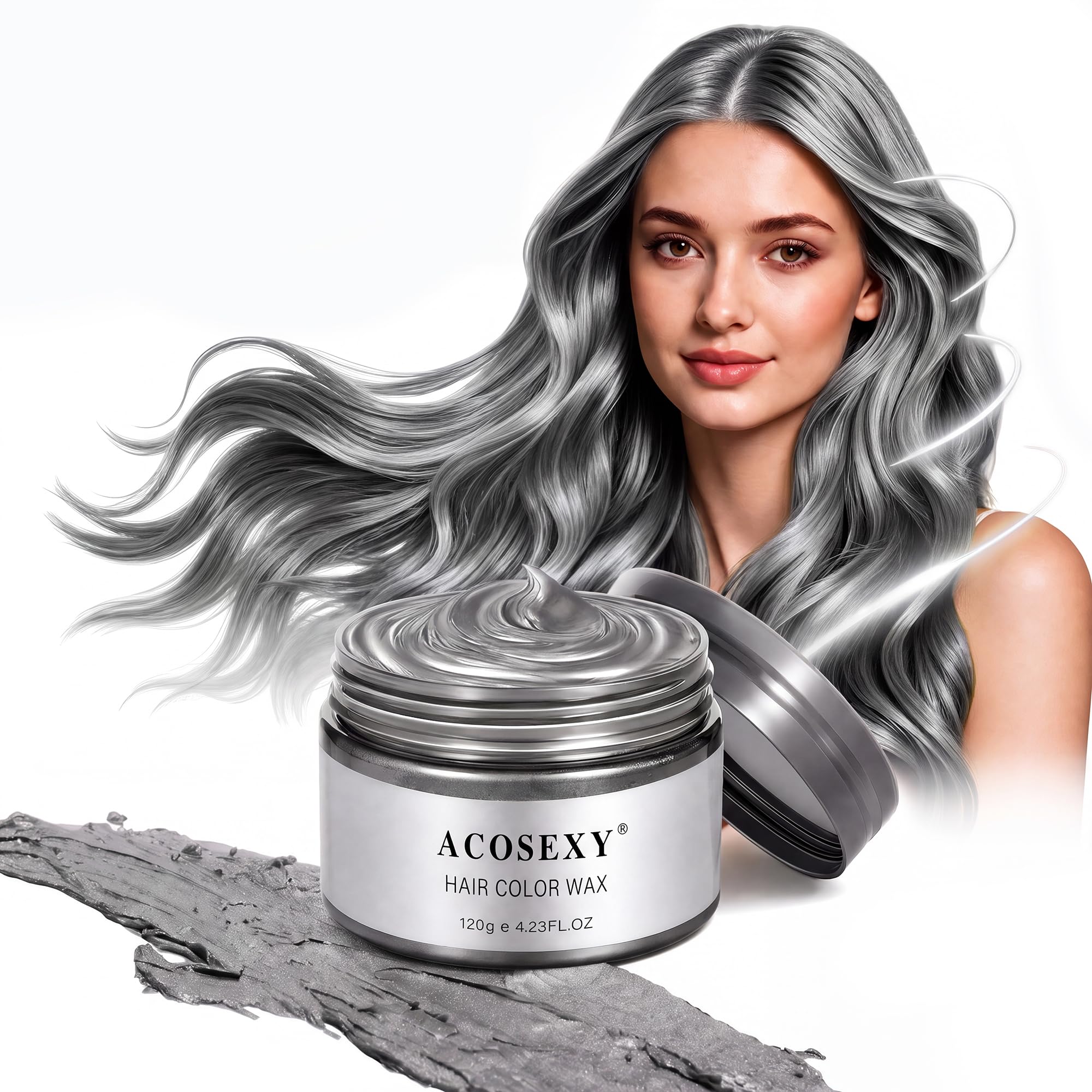 Amazon.com: YHMWAX Fashion Silver Gray Hair Wax Pomade - Colorful