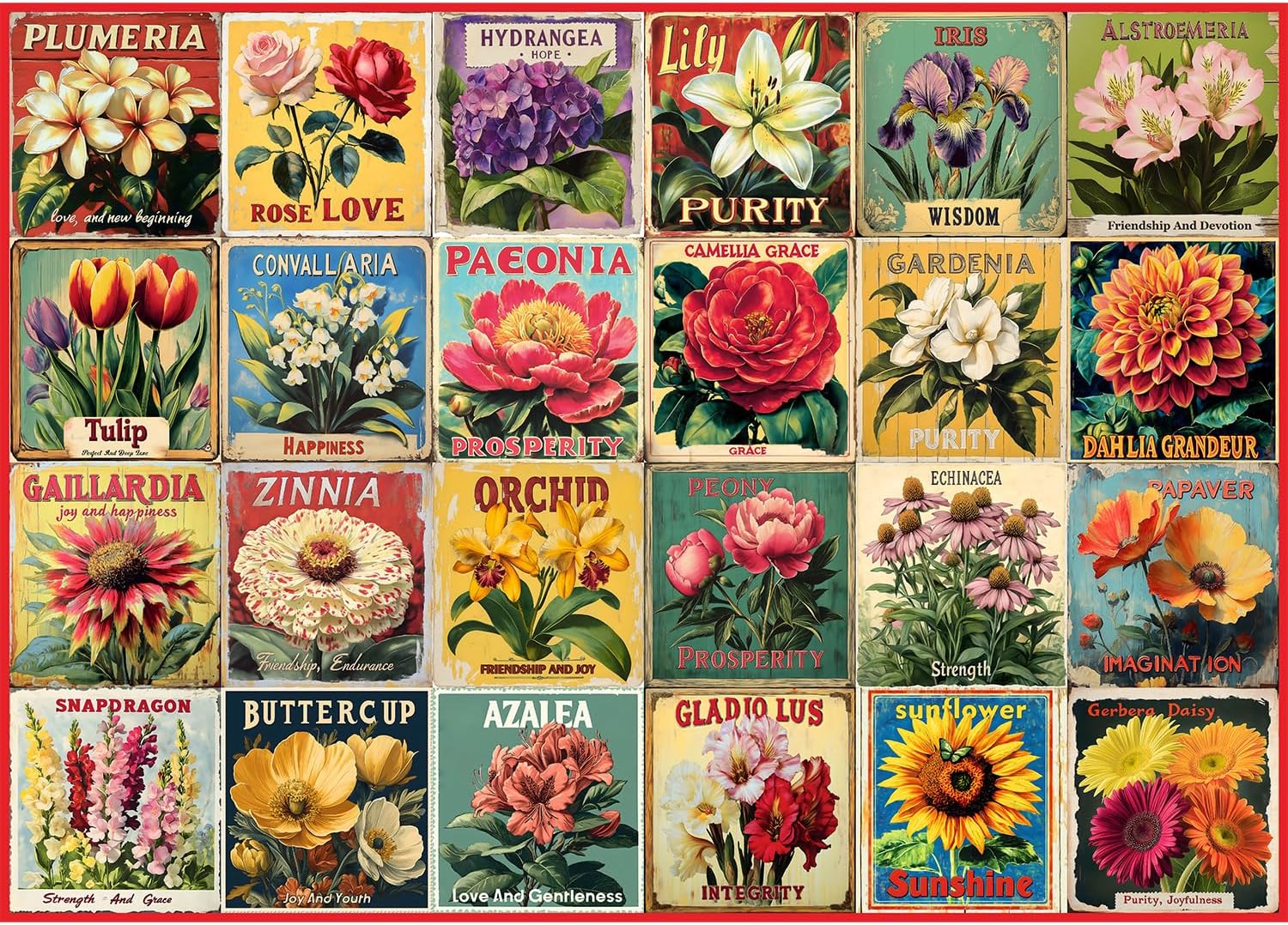 Rompecabezas Floral Vintage 1000 Piezas para Adultos miniatura 1