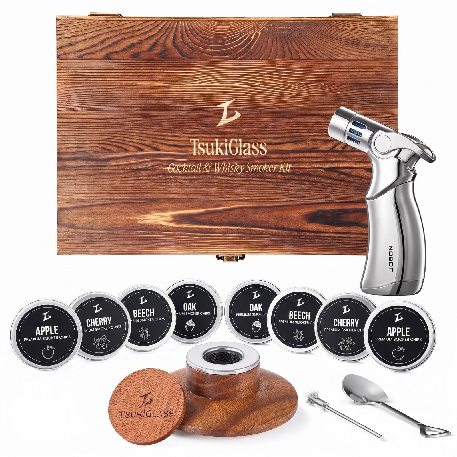 Amazon.com: TSUKIGLASS® Bourbon Whiskey Smoker Kit with Torch