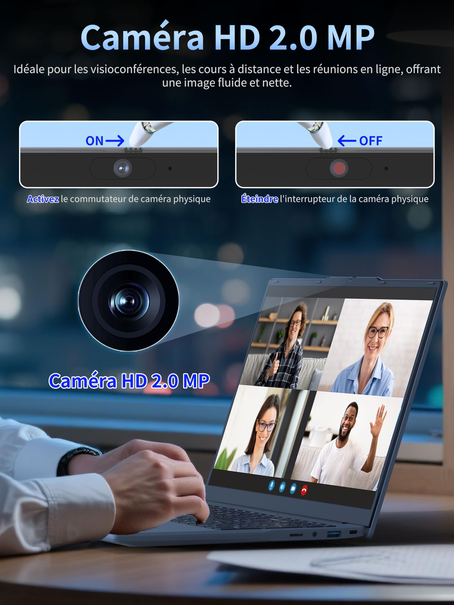 Amita PC Portable 15,6" FHD, Ryzen 5 3500U (Jusqu’à 3,7 GHz), Quad-Core, 16 Go RAM, SSD Ordinateur Portable Léger avec Touchpad Innovant & Webcam avec Interrupteur de Confidentialité, (450, Go)