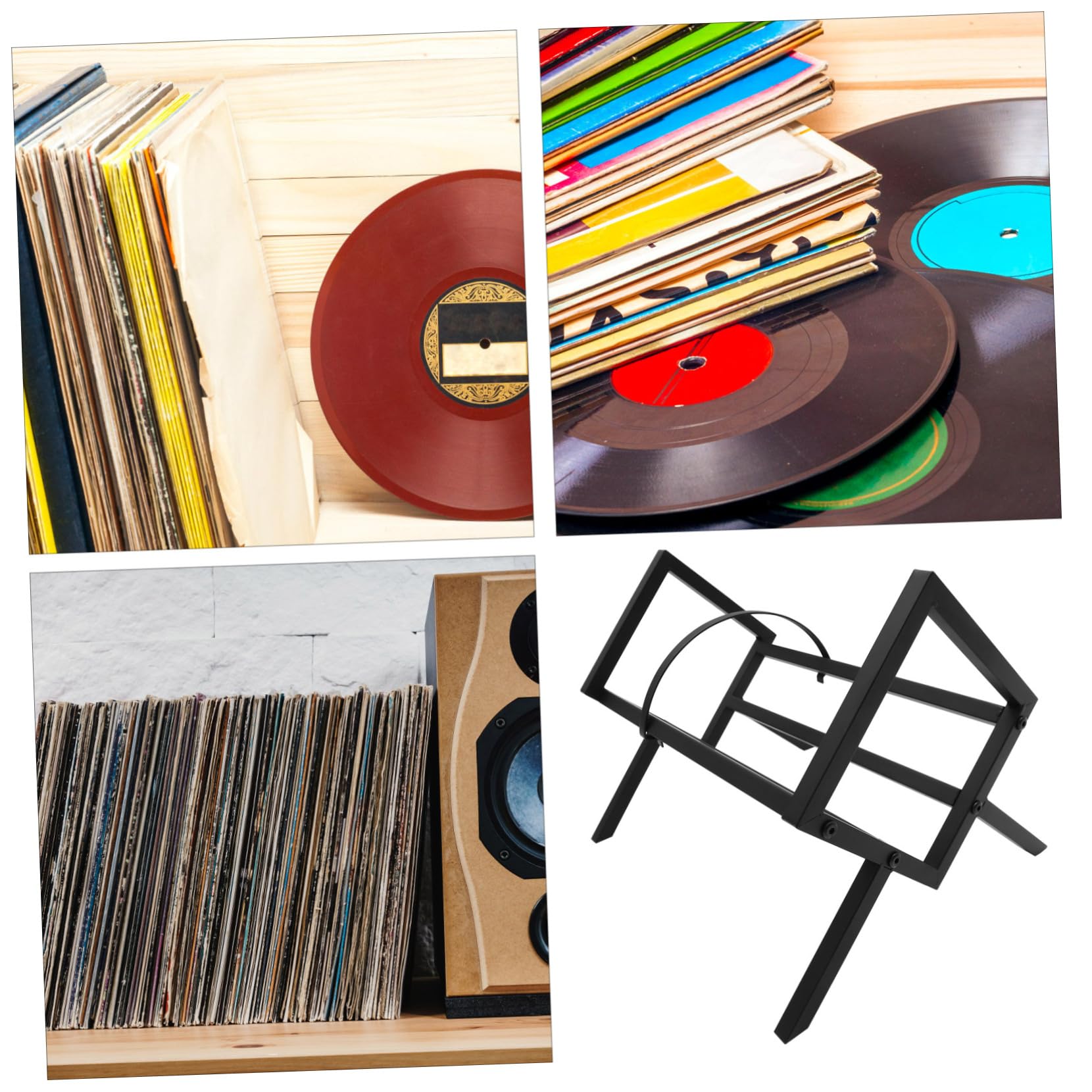 NUOBESTY CD Scaffale Ferro Laterali Nero per Supporto e Vinili Paratie o Organizzazione Moderno Semplice per Esposizione Casa Ufficio