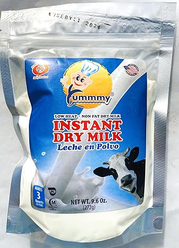 Yummmy Leche seca en polvo, 9.6 oz baja en grasa, certificado Kosher, tamaño WIC