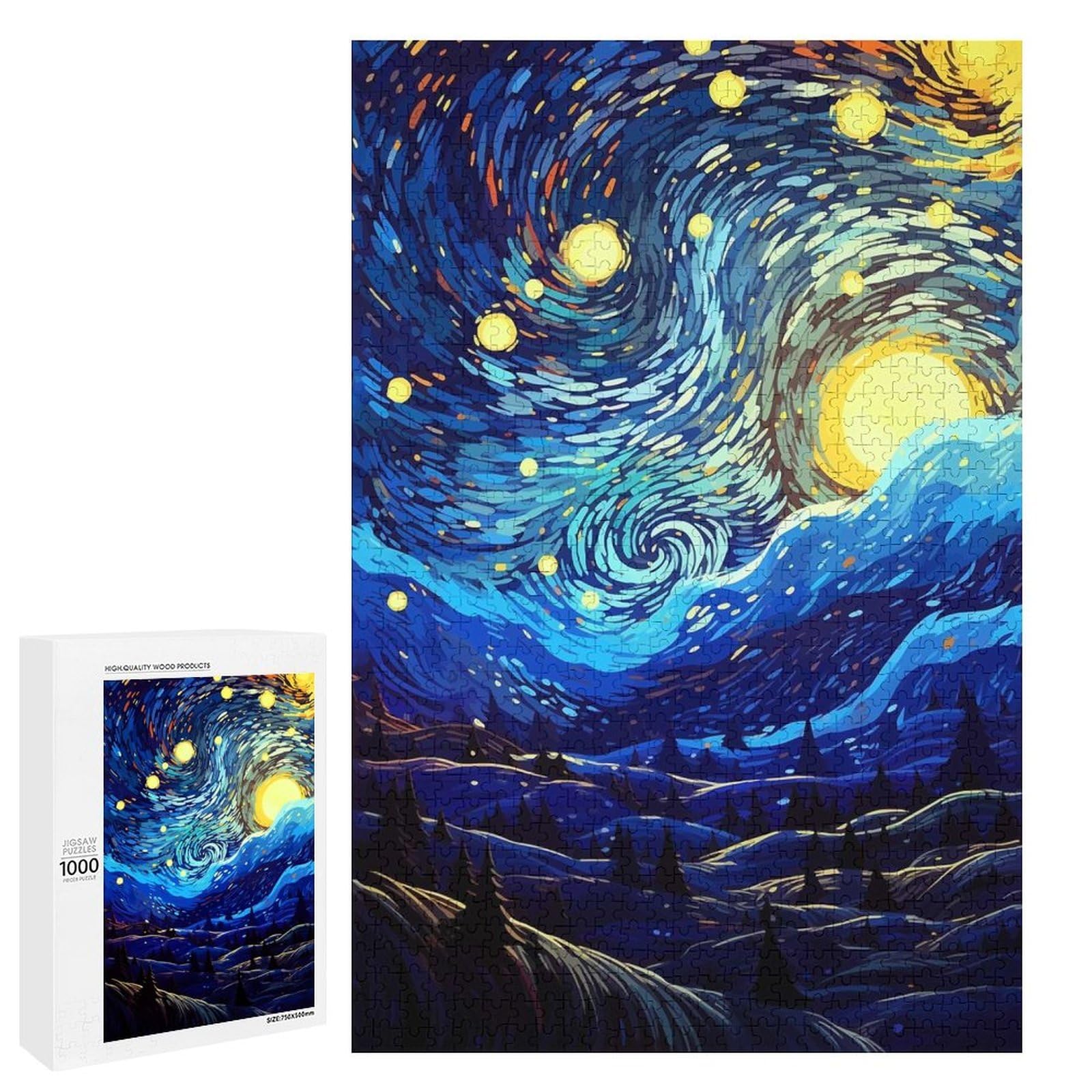Jigsaw Puzzle 1000 PCS for Adults Magical Starry Night Adult Jigsaw Puzzle Relaxing Games Precision Cutting Deal As Gifts for The Whole Family 1000 PCS