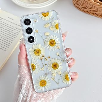 XIZYO Dried Flower Case for Samsung Galaxy S23,Daisy Branch Flower