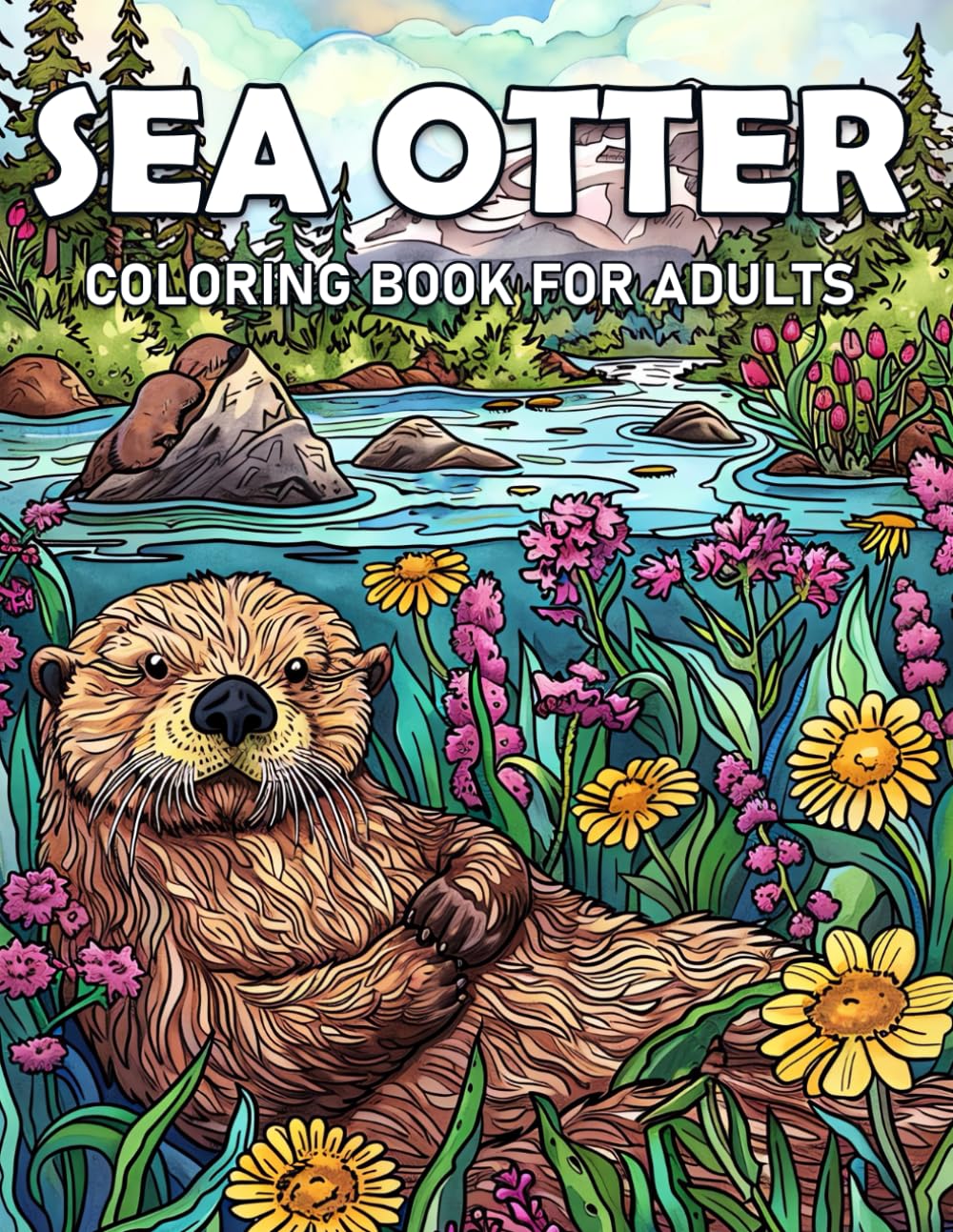 Sea Otter Coloring Book for Adults: Beautiful and Relaxing Designs for Stress Relief and Creative Expression.