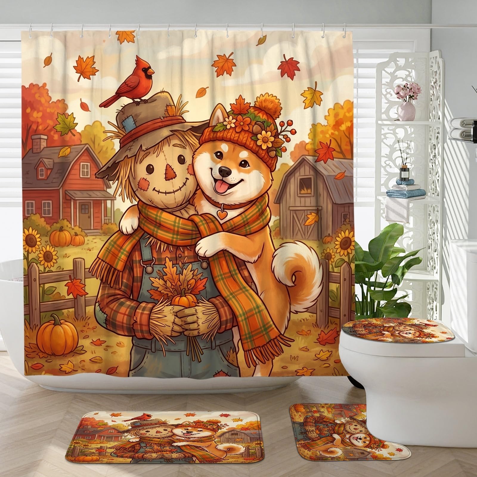 Tapis de couvercle de toilette en forme de U Shiba pour éviter les sols humides