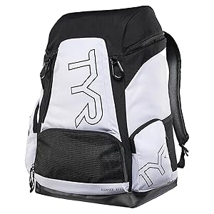 Alliance Backpack TYR Wet/Dry Athletic Gym and Pool Bag for Men and Women - Separate Wet/Dry Compartments, 45L Capacity, Ergonomic, Water-Resistant - Available in Team Colors