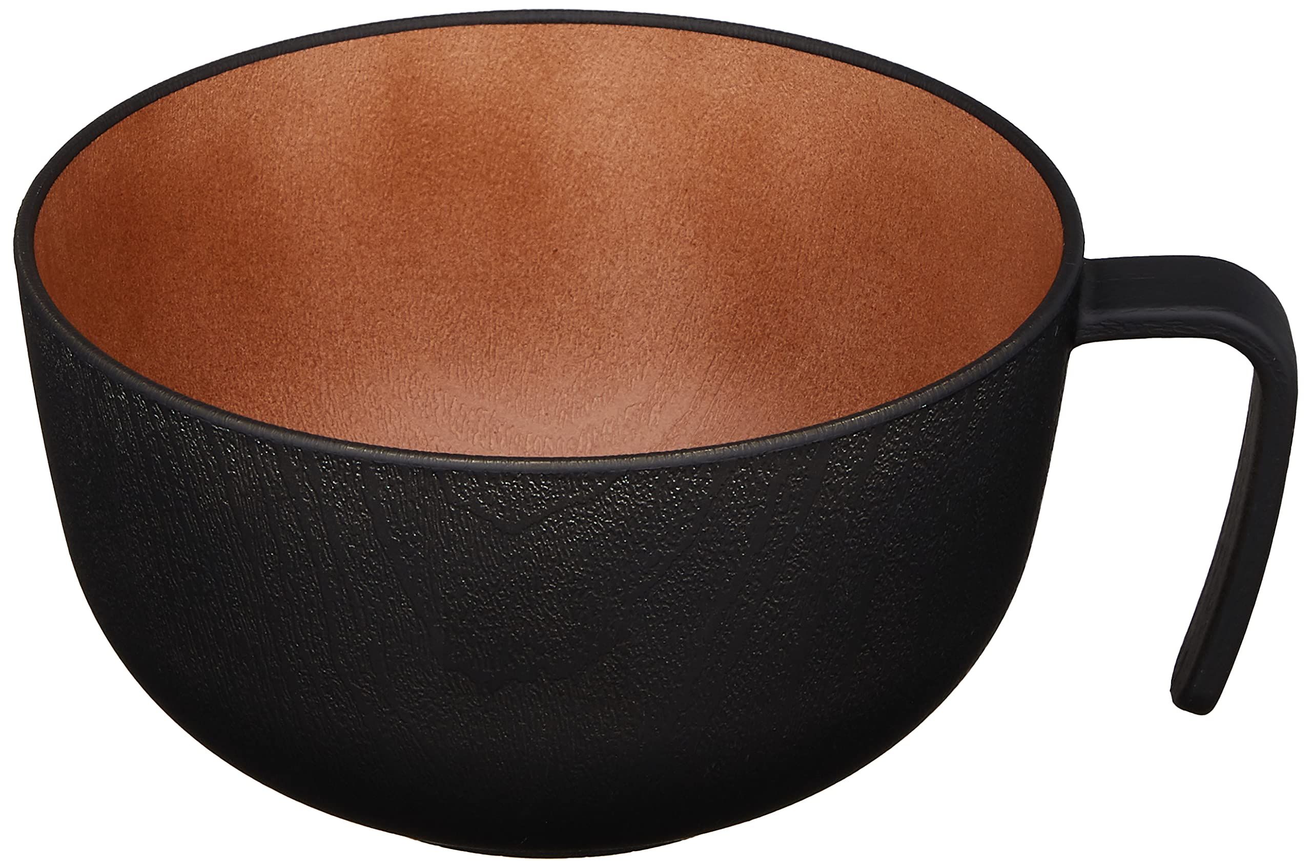 Yamanaka Lacquerware Naturel Soup Bowl with Handle, Black & Brown M17394-9 : Home & Kitchen