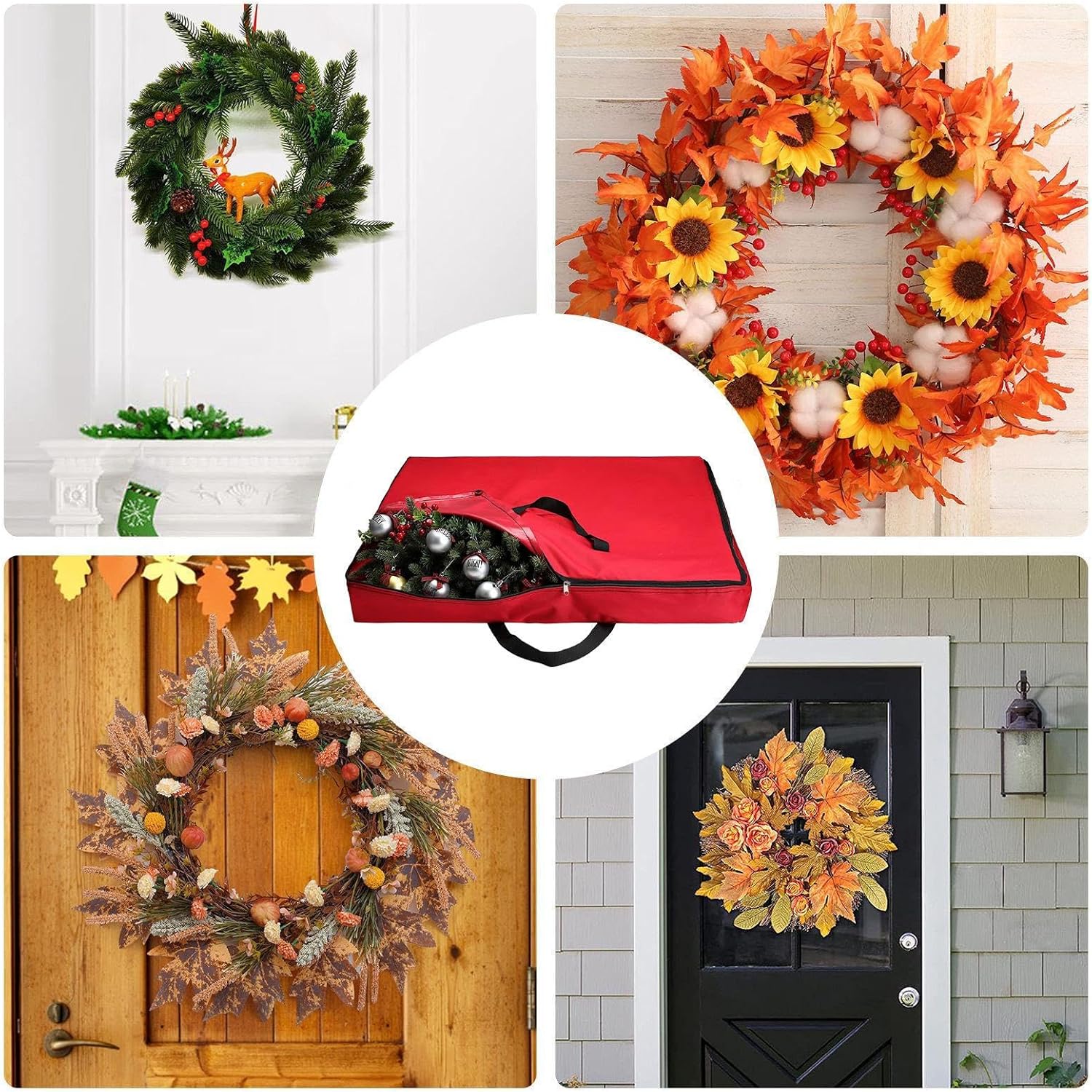 Christmas Wreath Storage Bag,30 Inch Christmas Container with Handle - Garland Organizers | For Holiday Supplies & Home Decorations