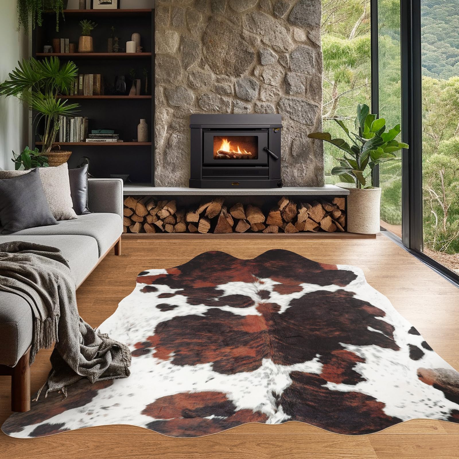 Amazon.com: Faux Cowhide Rug 7.6x6.2 ft Cow Print Rug Cow Hide