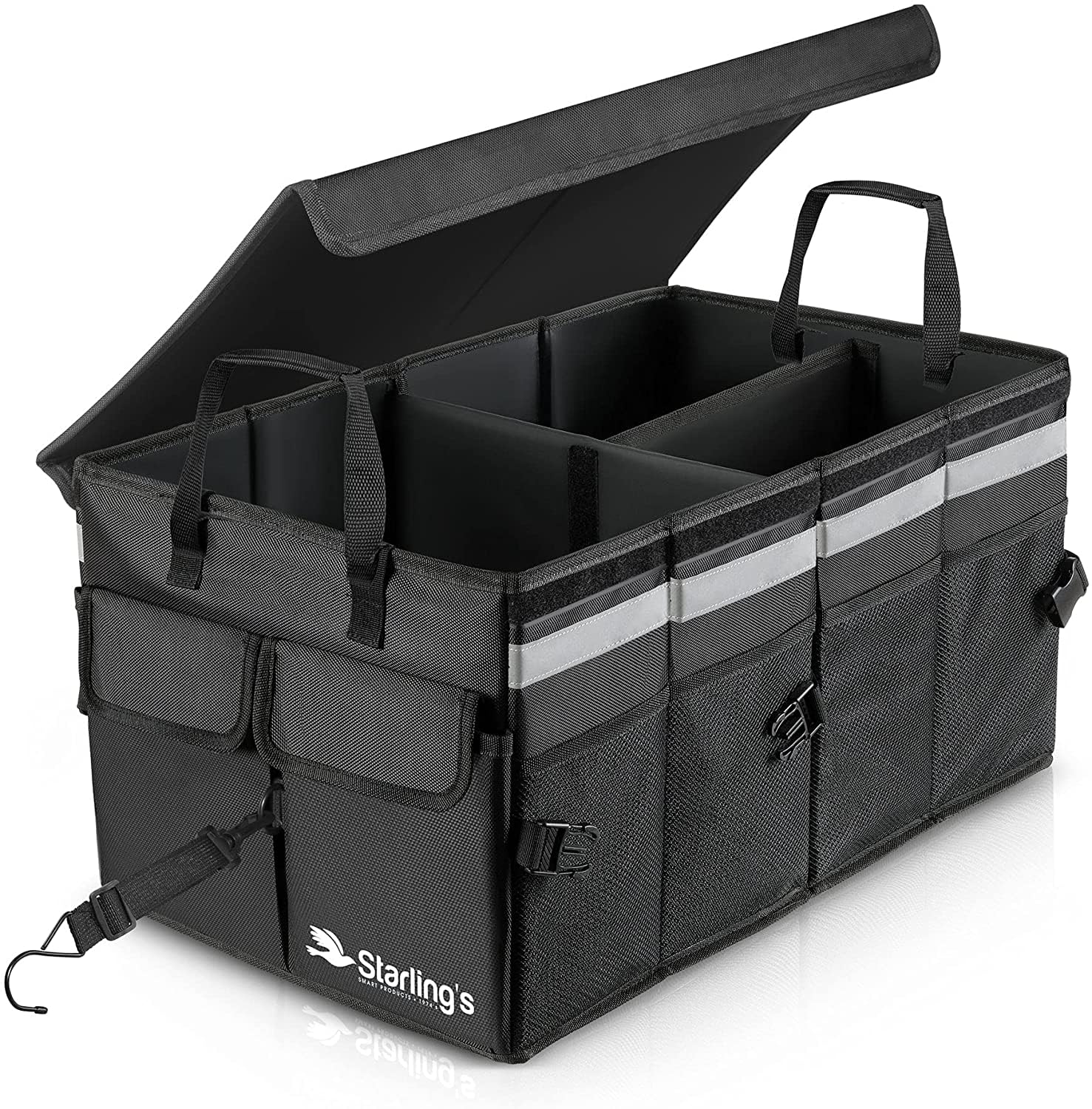 Starling's Organizador de maletero de coche, súper fuerte, caja de almacenamiento plegable para SUV, automóvil, camión, parte inferior antideslizante e impermeable, se adapta a cualquier vehículo (2
