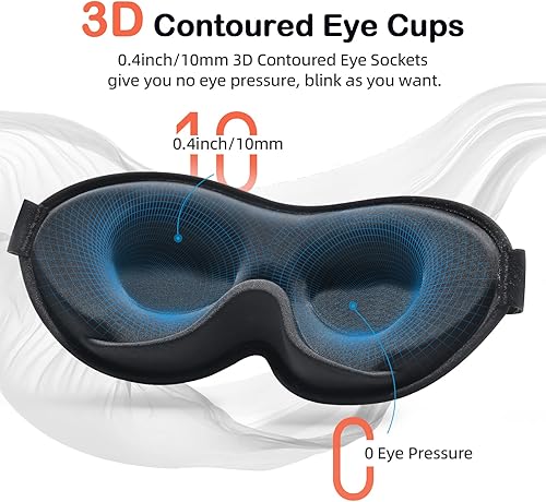 Miniatura 4 de INNELO Antifaz para dormir de lado  Copa contorneada 3D para mujeres y hombres  100% bloqueo de luz, suave, sin presión para viajes, siesta, yoga,