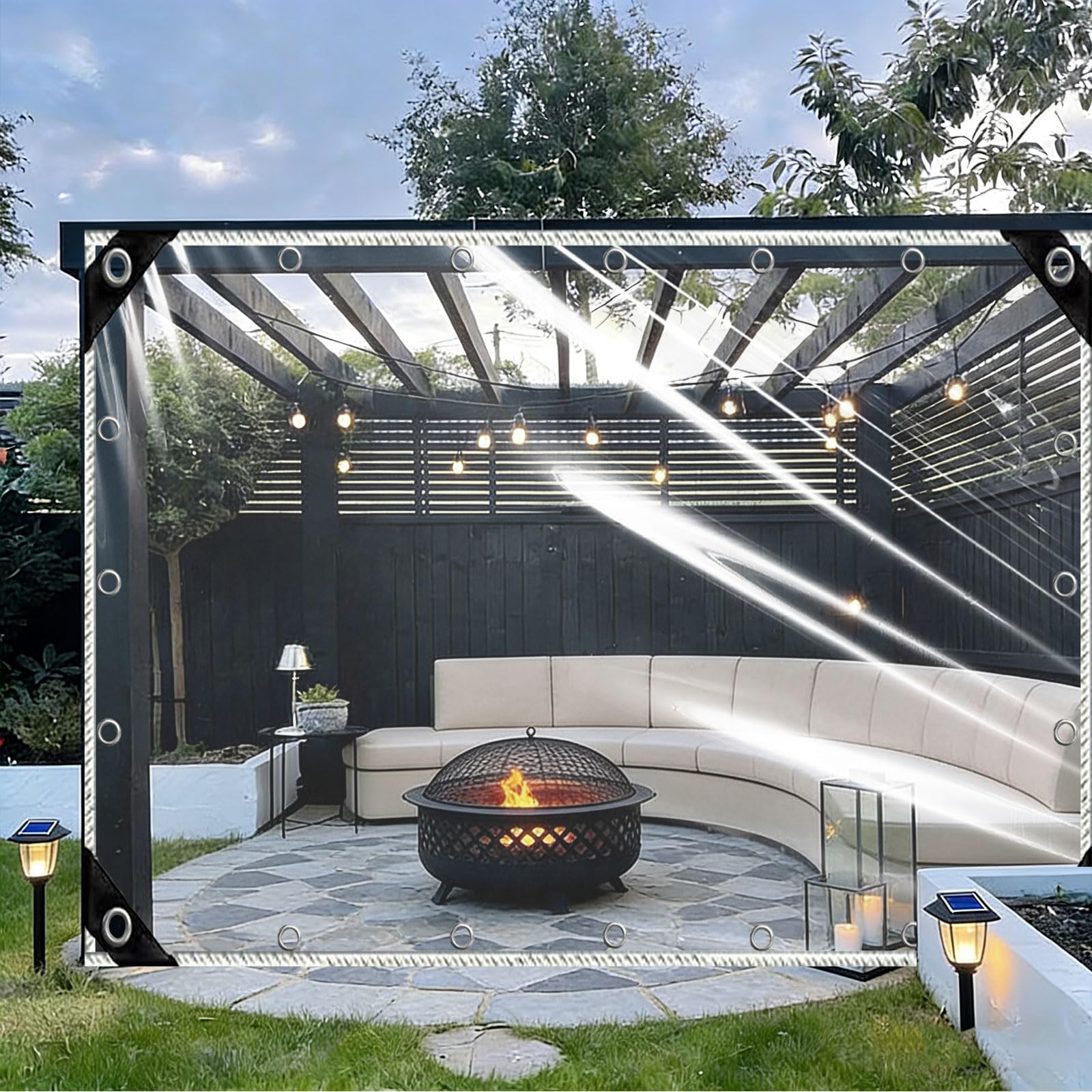 Lona transparente impermeable blanca 1.2x1.6 m para vehículos y exterior