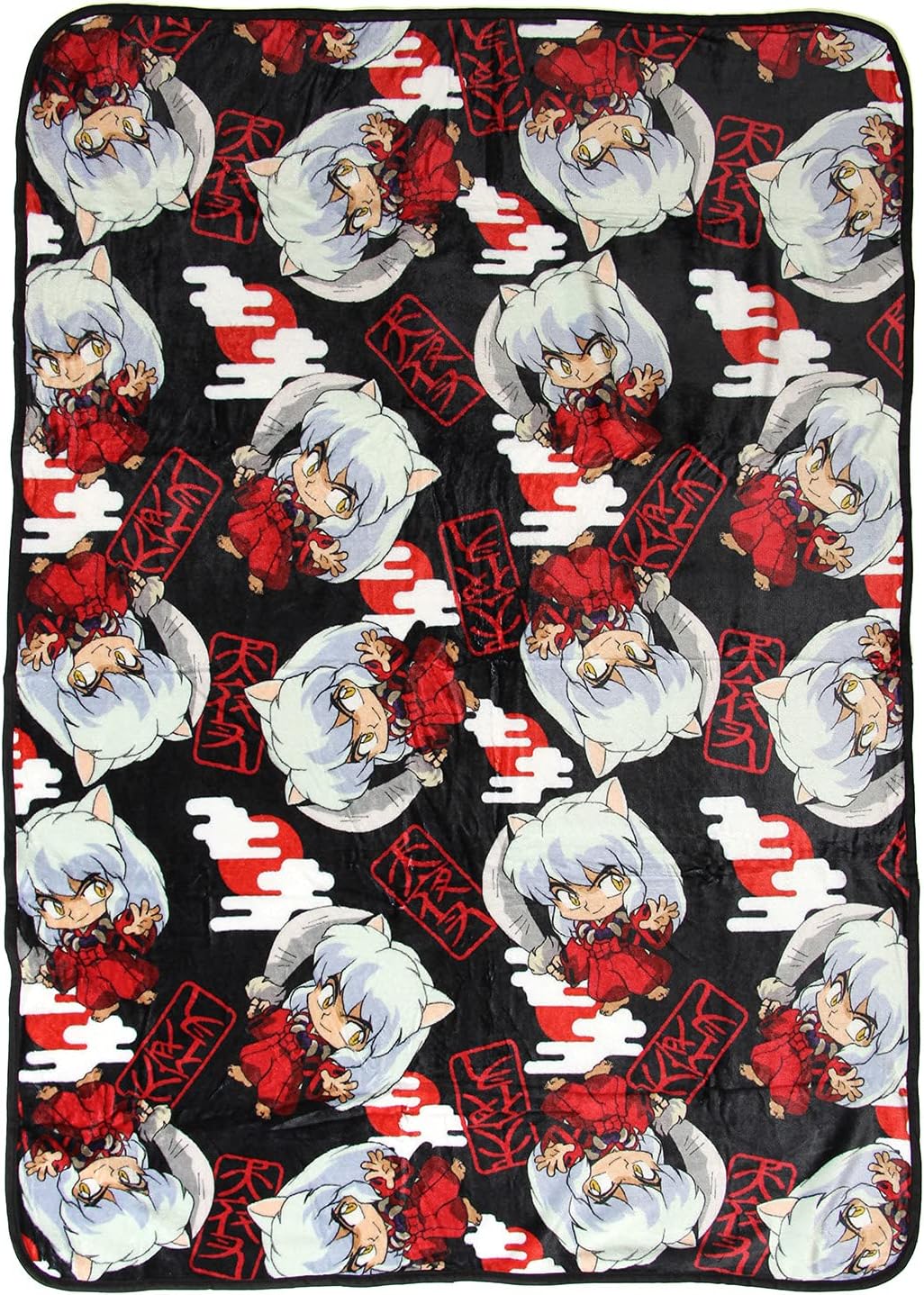 Inuyasha Anime Allover Chibi Character Soft Plush Fleece Throw Blanket 45" x 60"