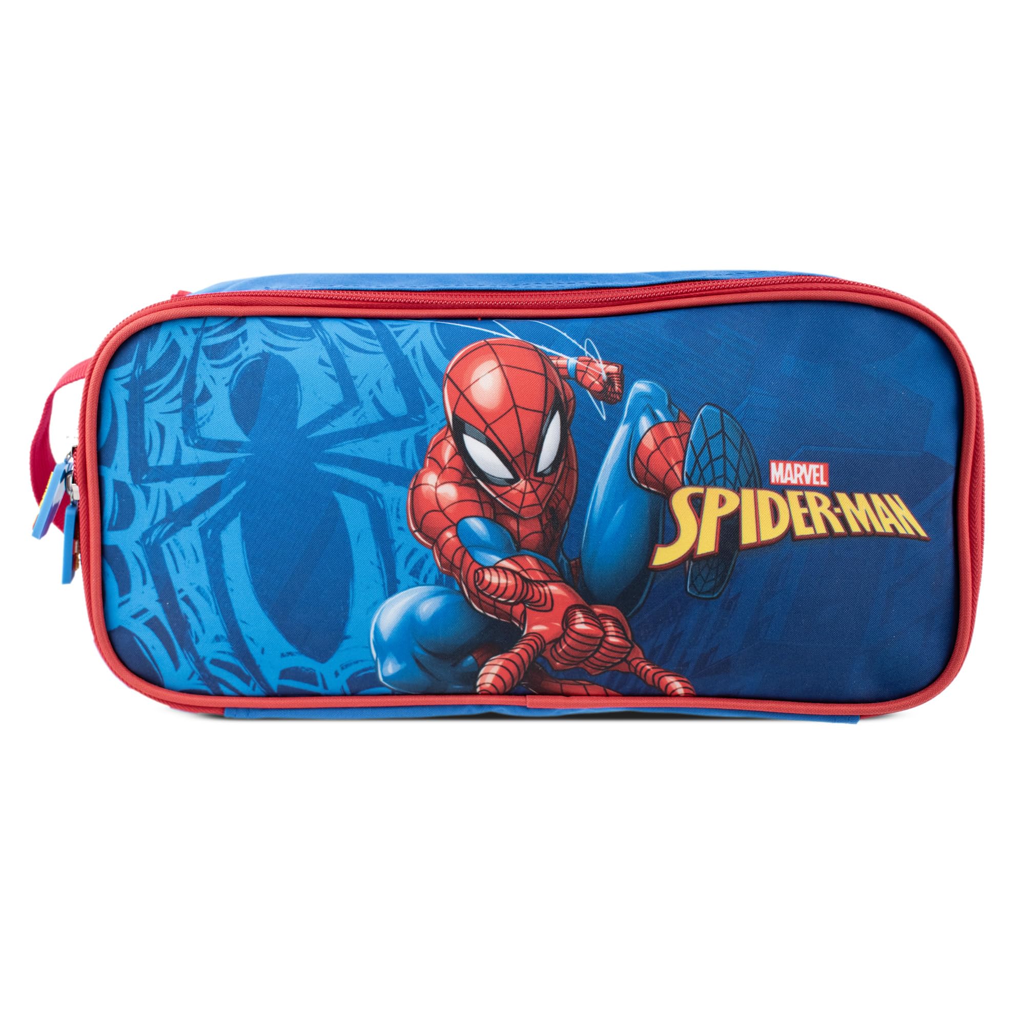 Borsa Per Stivali Da Calcio Spiderman, Con Licenza Ufficiale, Blu E Rossa, Con Cerniera E Grafica A Ragnatela