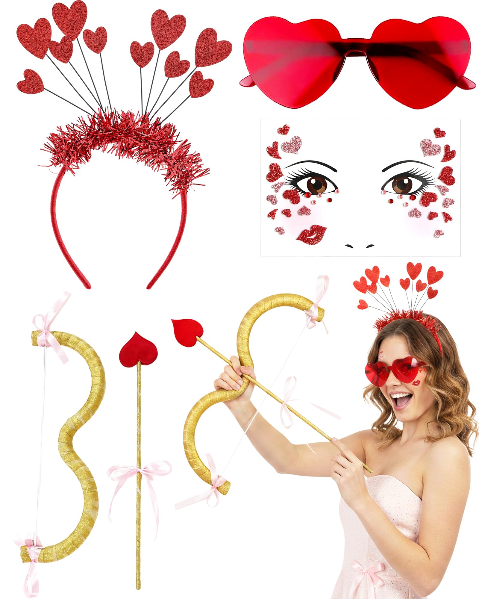 ETOFETE Cupid Bow and Arrow Heart Headband Halloween Costume Accessories