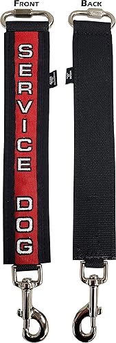 ActiveDogs - Conector de cinturón de seguridad bordado de 15 pulgadas para perro, de alta visibilidad, dos tonos con correa de grado militar