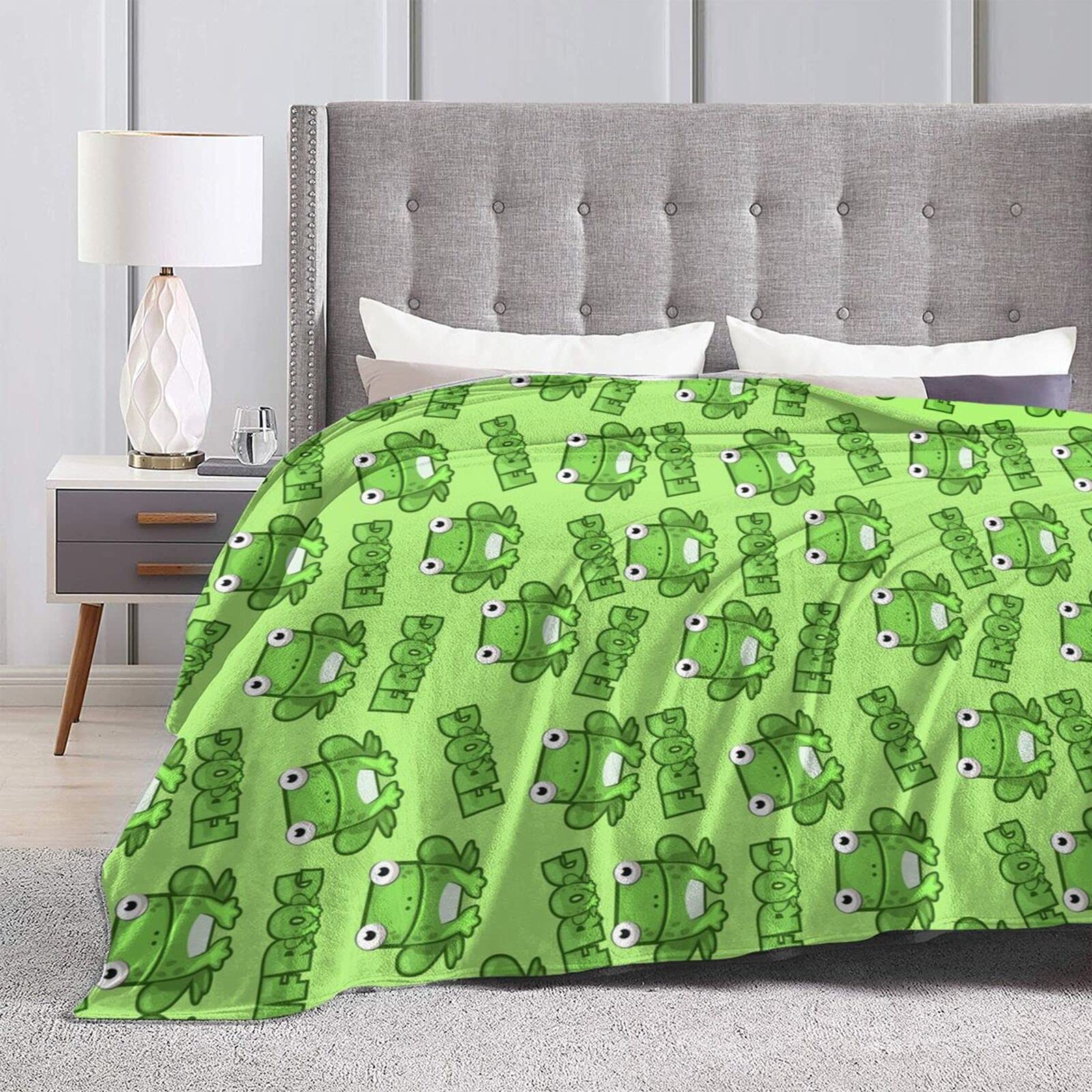 CaomeiWu Frosch-Überwurfdecke Aus Flanell – 102x76 Cm, Weich, Kuschelig, Für Zuhause, Büro, Als Geschenk