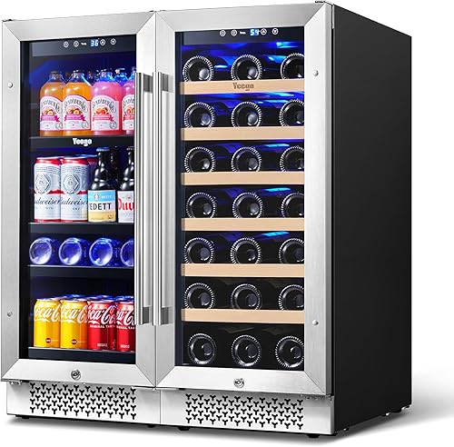 Refrigerador de vino y bebidas de 30 pulgadas y refrigerador de vino y cerveza, dos enfriadores de bebidas de vino de 15 pulgadas debajo del disponible en Yaxa Peru