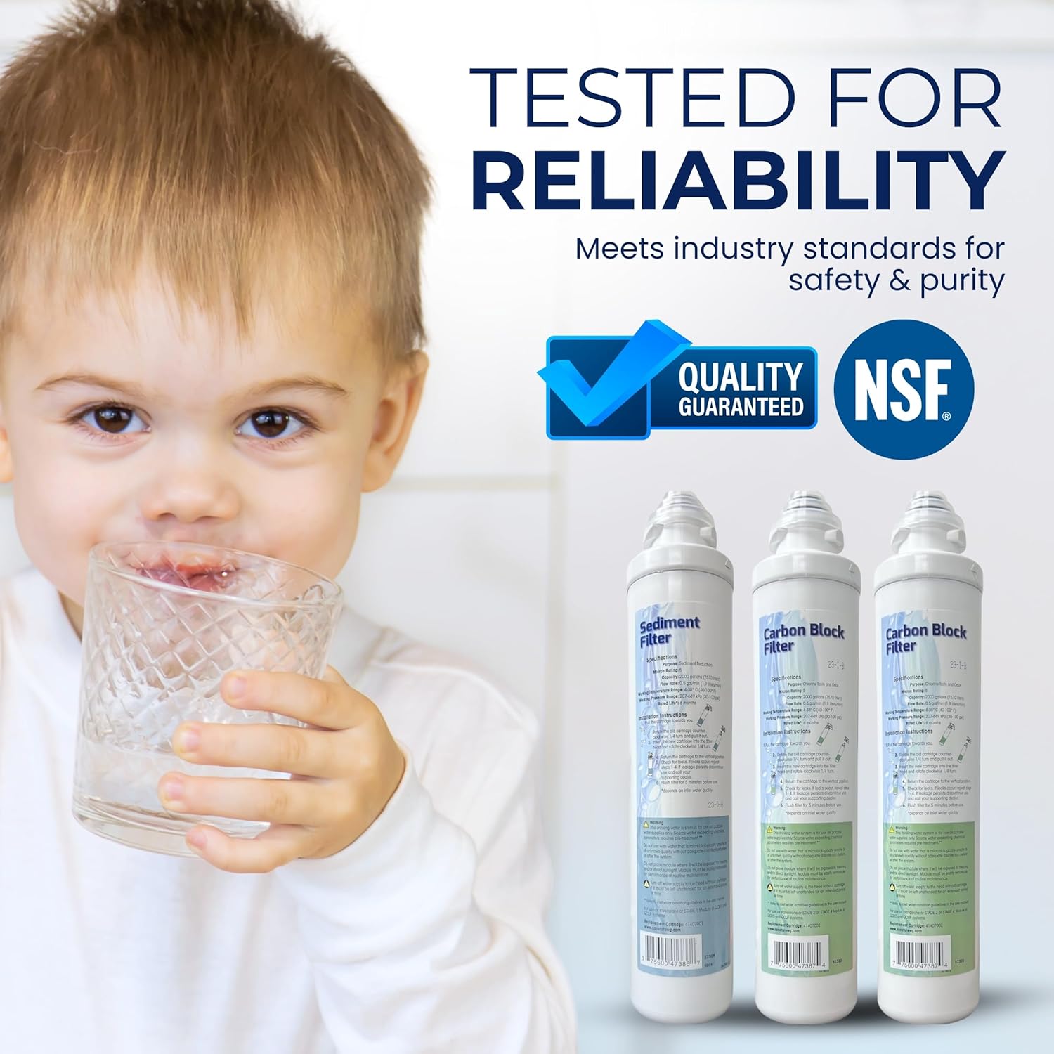IPW Industries Aqua Flo Filter Replacement Kit for QCRO Set of 3 - Reverse Osmosis Membrane Not Included - Fits Aqua Flo | Pura Systems