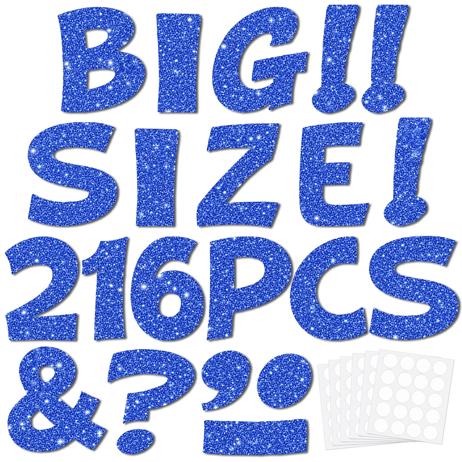 Colarr 216 Pcs 7 Inch Bulletin Board Letters Large for Classroom, Blue