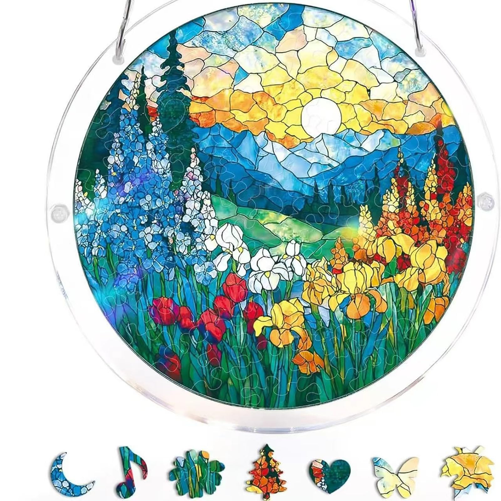 vrfvsdasAAS Window pendant, Acrylic Jigsaw Puzzle Suncatcher 83 Pieces，Acrylic Puzzles Window Hanging(Sea,1s(7.4 * 7.4ln))