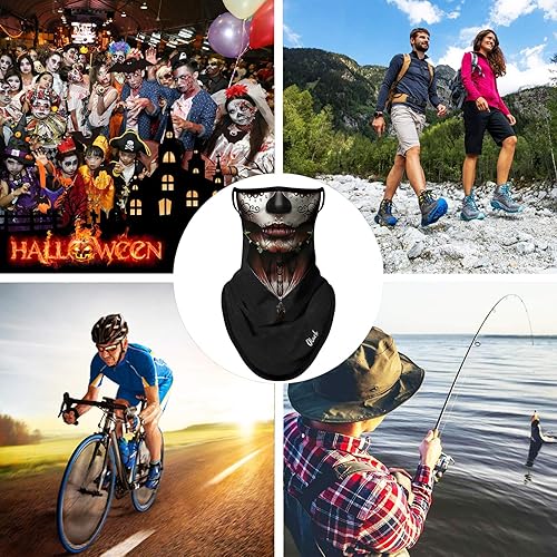 Miniatura 7 de Obacle Mascarilla de cara y cuello tipo pañuelo con tiras para las orejas bufanda y mascarilla, cubrebocas para hombres y mujeres