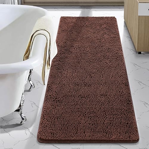 Miniatura 62 de LOCHAS - Tapete peludo, lavable, antideslizante y absorbente de 24 x 17 pulgadas, para baño, bañera o ducha, afelpado, de felpilla, suave, color