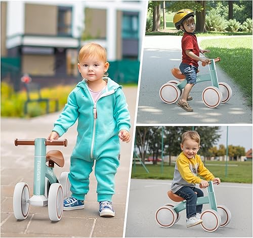 Miniatura 8 de Bicicleta de equilibrio de bebé para niños de 1 año, primera bicicleta para niños pequeños con 4 ruedas de iluminación coloridas, bicicleta de
